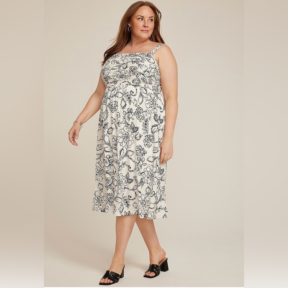 Maurice’s Bare Ruched Square Neck Midi Dress